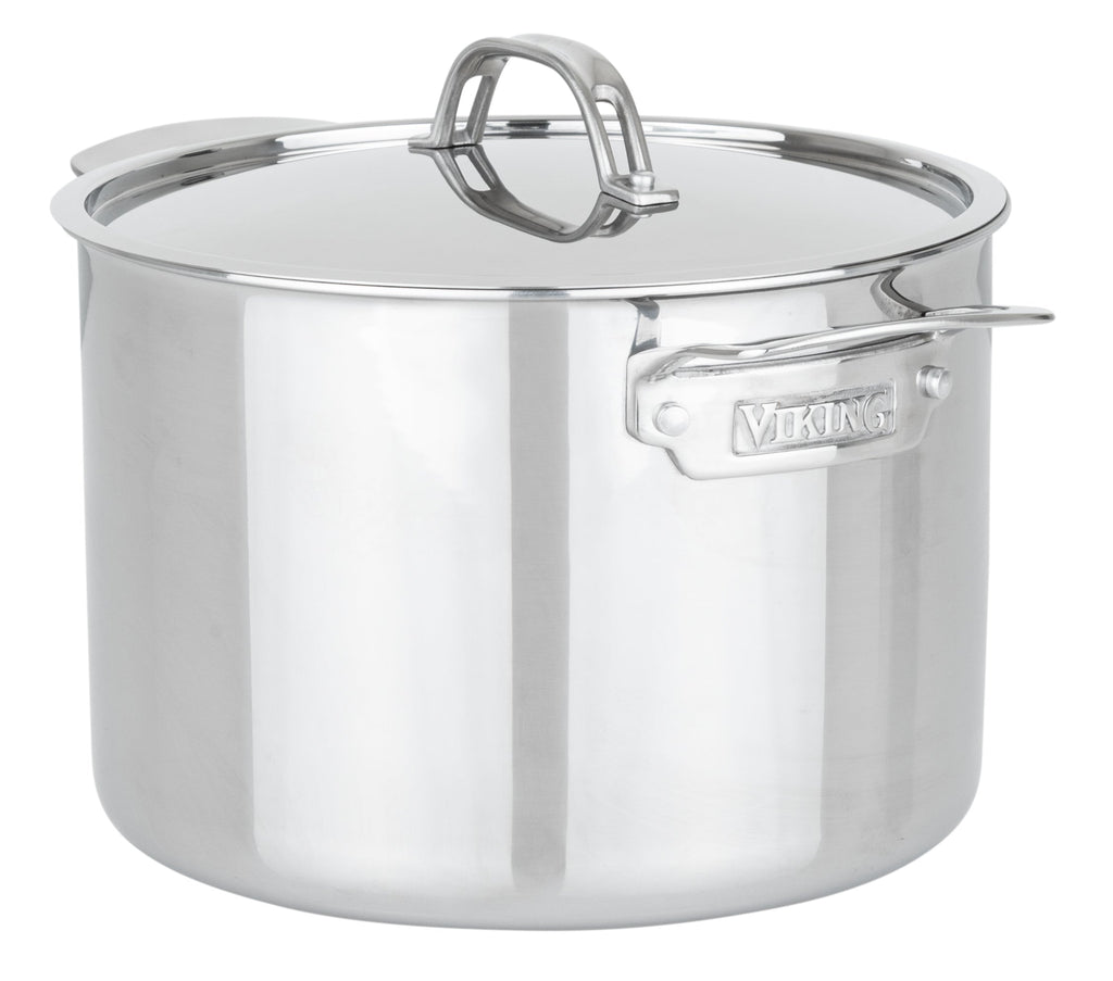 Viking PureGlide Pro 3-Ply 8-Quart Stock Pot with Metal Lid