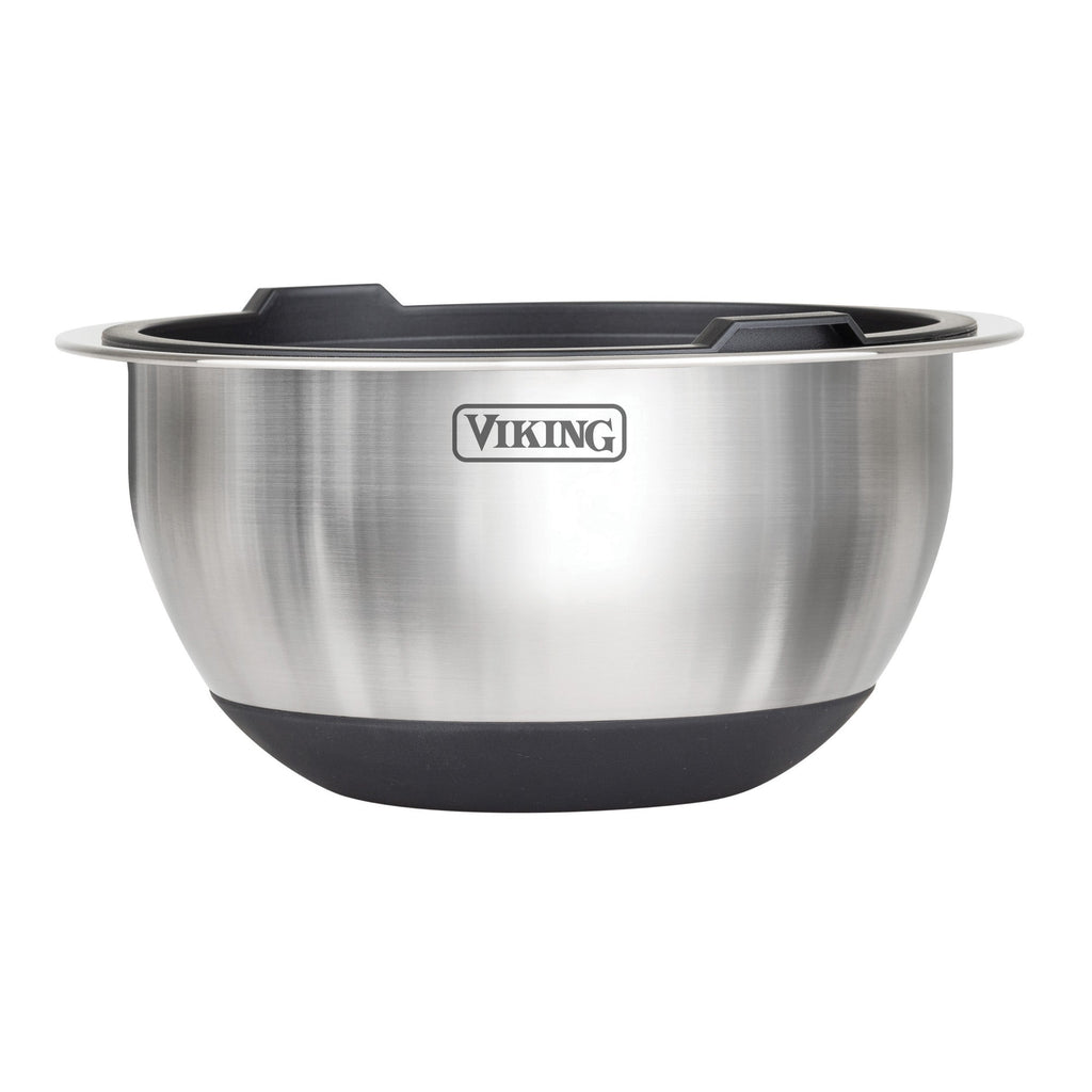 Viking 8-Piece Stainless Steel Mixing Bowl Set with Lids, Black