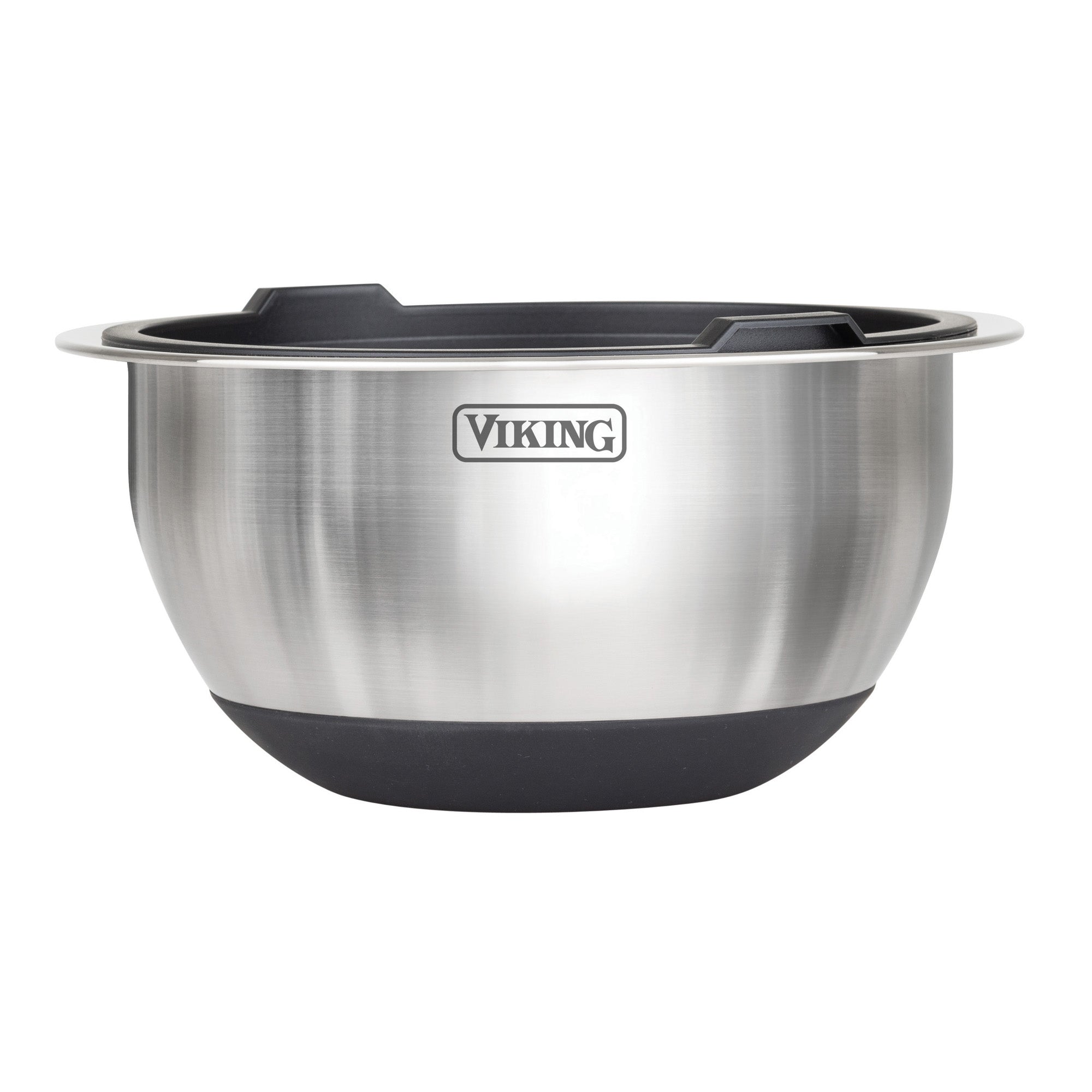 Viking 8-Piece Stainless Steel Mixing Bowl Set with Lids, Black