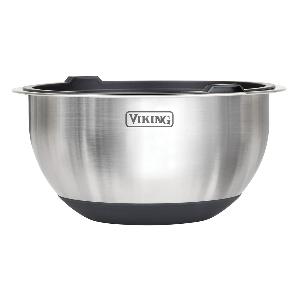 Viking 8-Piece Stainless Steel Mixing Bowl Set with Lids, Black