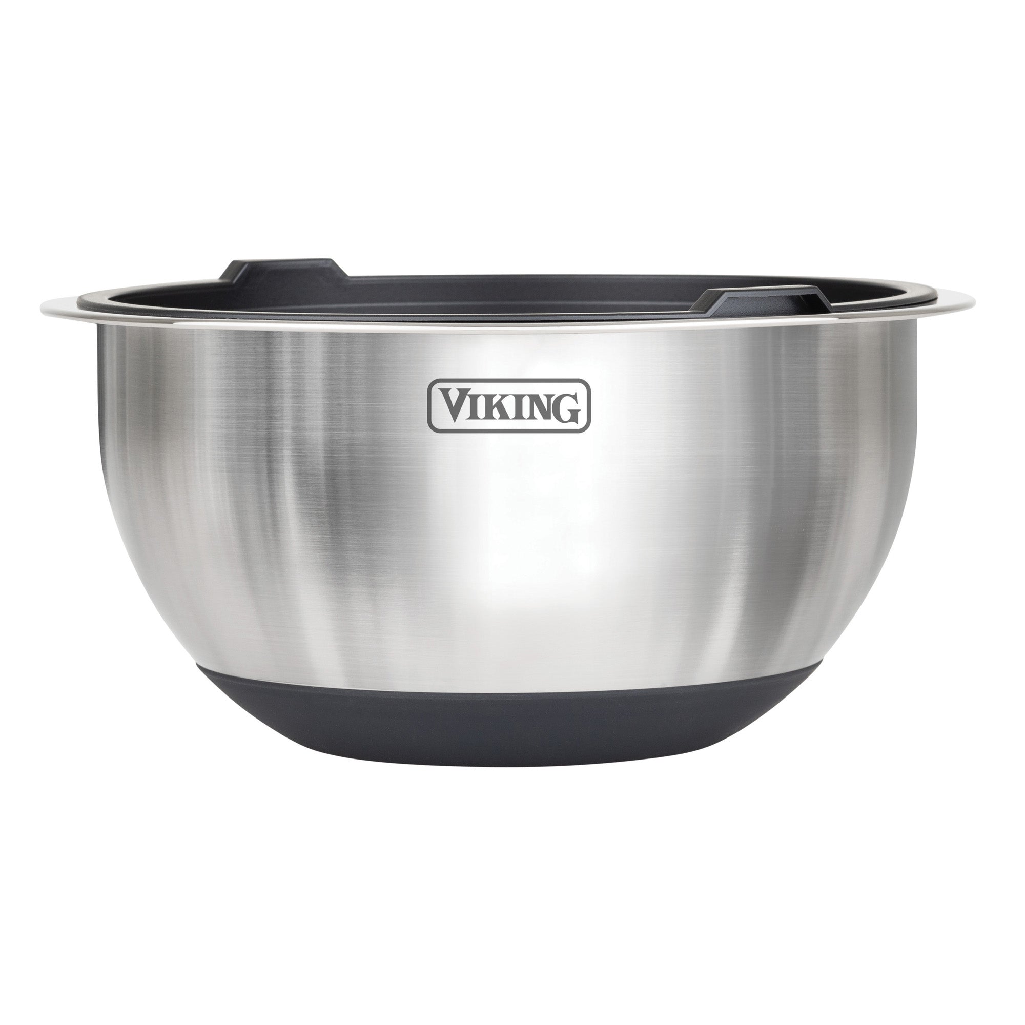 Viking 8-Piece Stainless Steel Mixing Bowl Set with Lids, Black