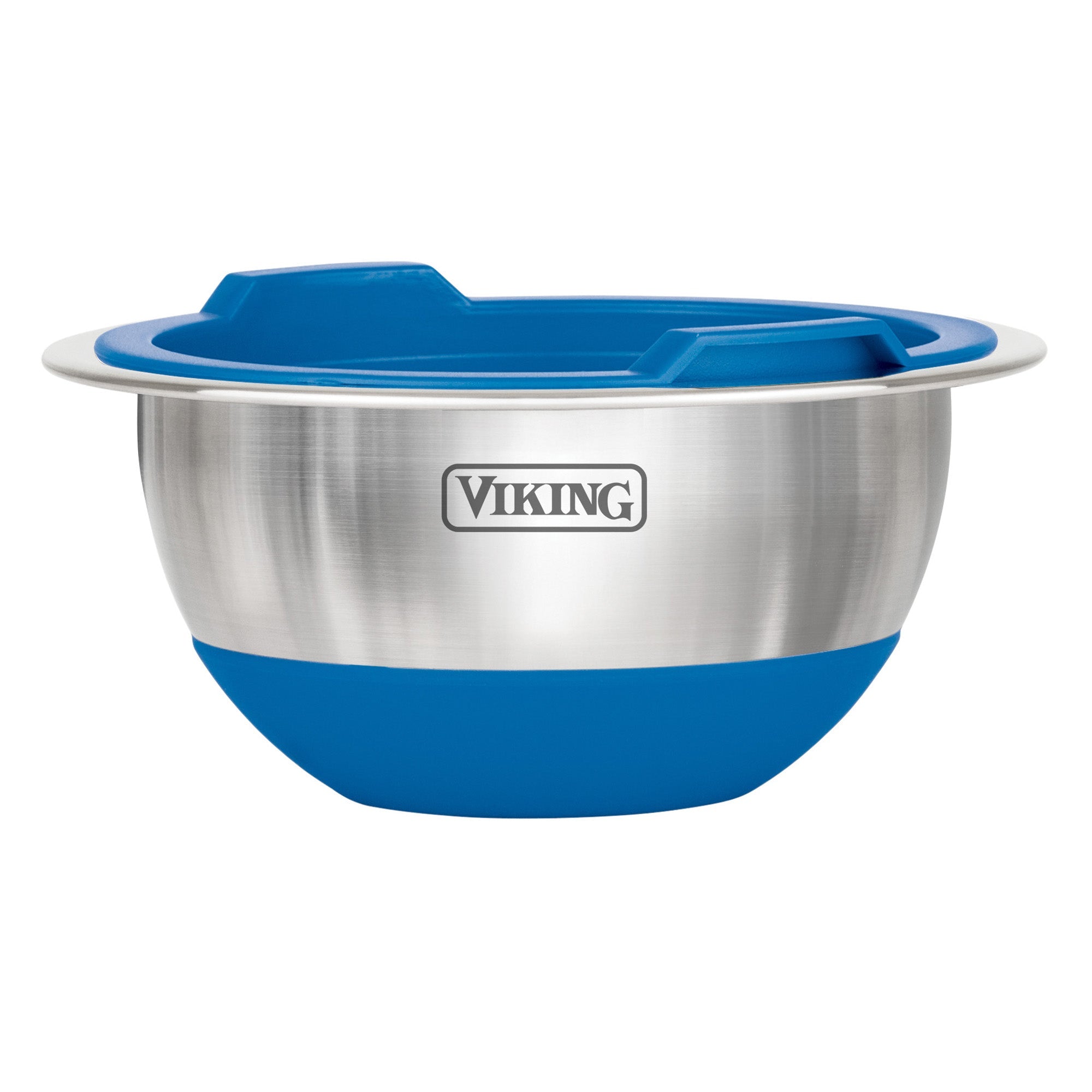 Viking 10-Piece Stainless Steel Mixing Bowl Set with Lids, Blue