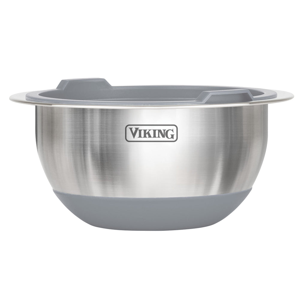 Viking 8-Piece Stainless Steel Mixing Bowl Set with Lids, Gray