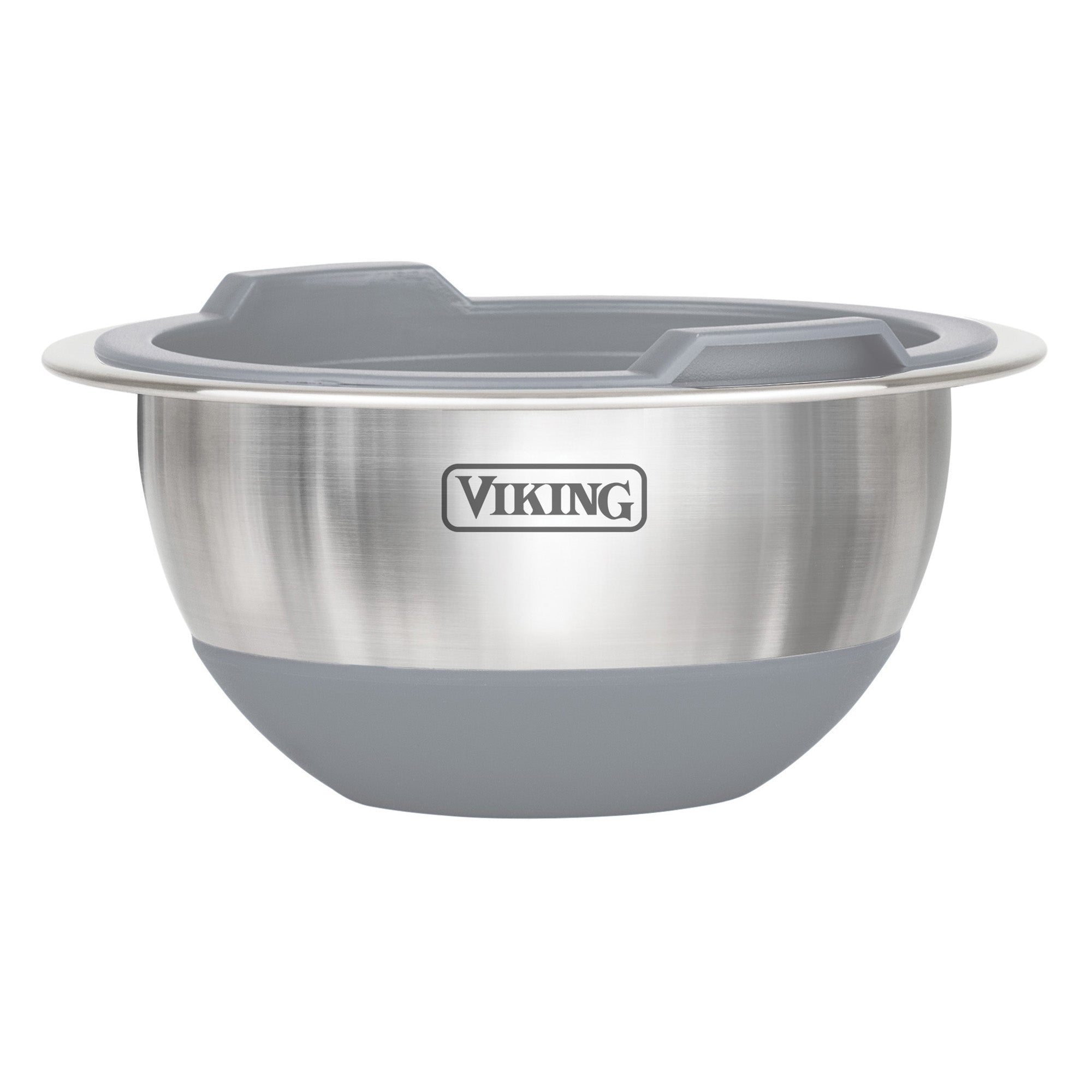 Viking 8-Piece Stainless Steel Mixing Bowl Set with Lids, Gray