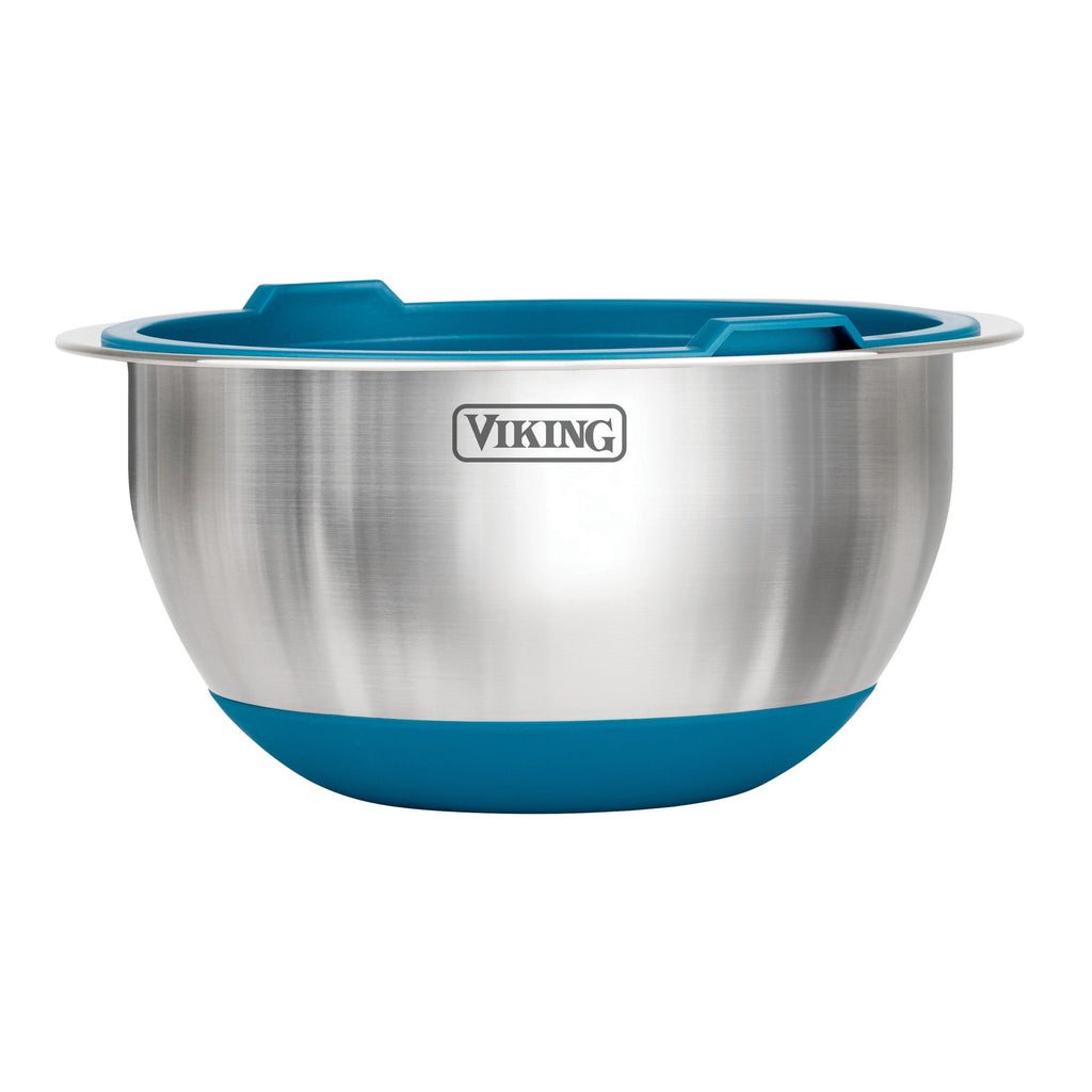 Viking 10-Piece Stainless Steel Mixing Bowl Set with Lids, Teal