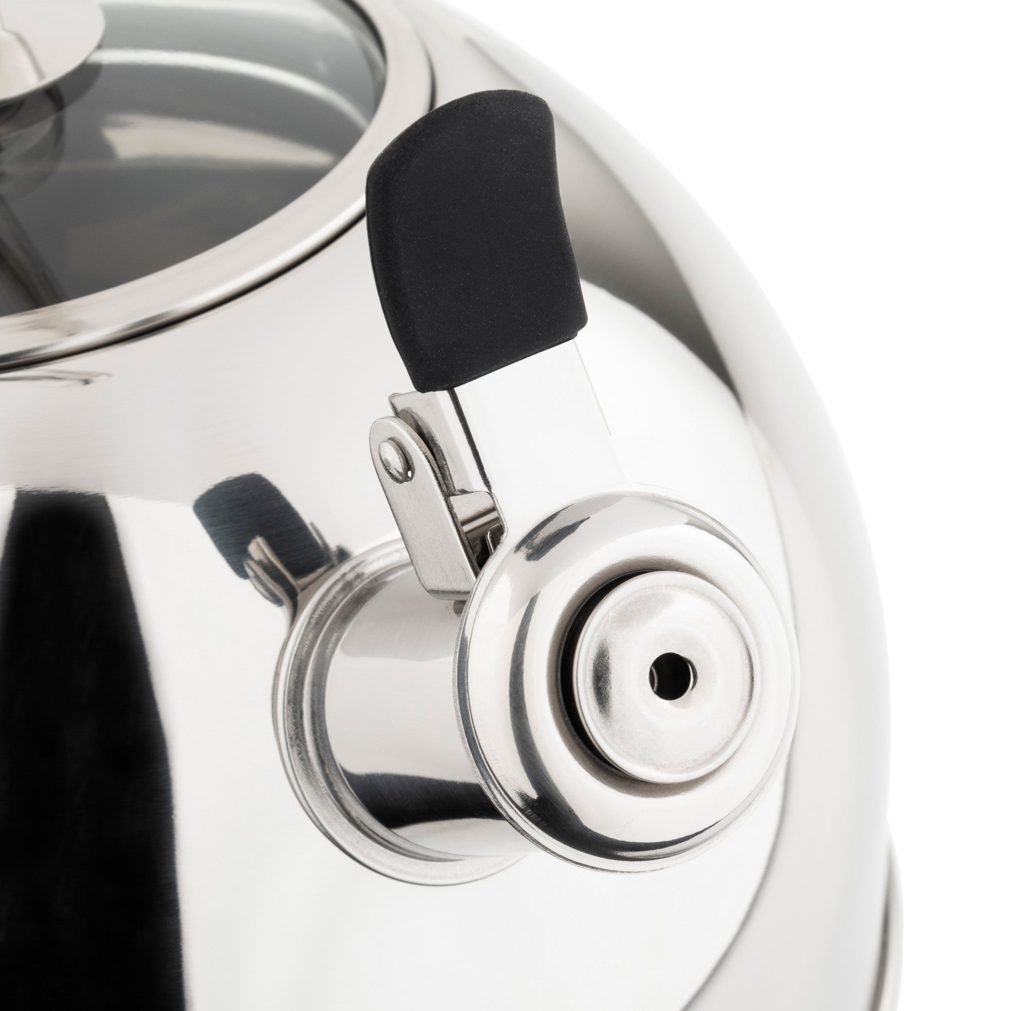 Viking 2.6-Quart Mirrored Stainless Steel Whistling Kettle with 3-Ply Base