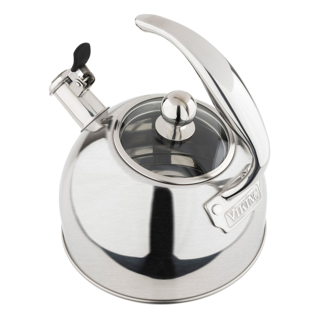 Viking 2.6-Quart Satin Finish Stainless Steel Whistling Kettle with 3-Ply Base