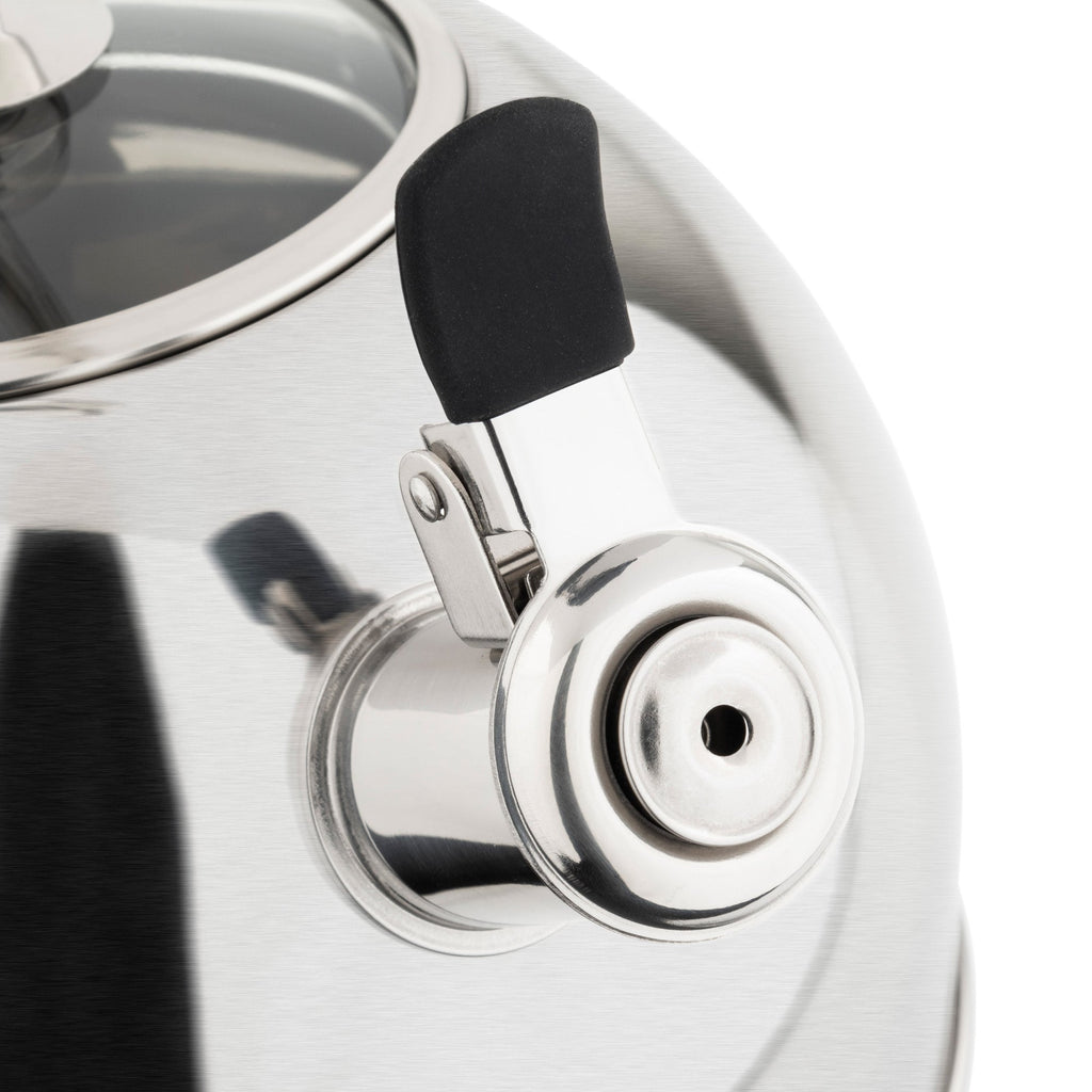 Viking 2.6-Quart Satin Finish Stainless Steel Whistling Kettle with 3-Ply Base