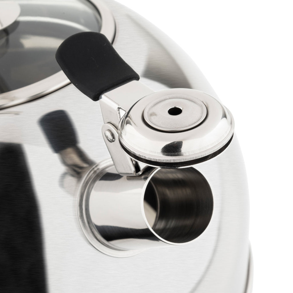 Viking 2.6-Quart Satin Finish Stainless Steel Whistling Kettle with 3-Ply Base