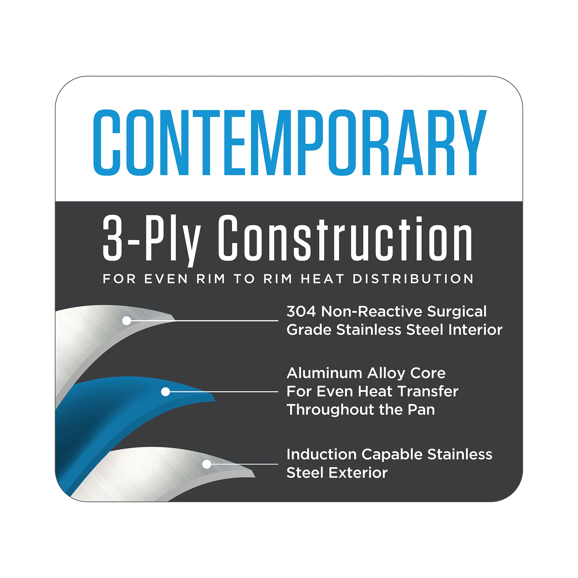 Viking Contemporary 3-Ply 4.8-Quart Sauté Pan with Glass Lid