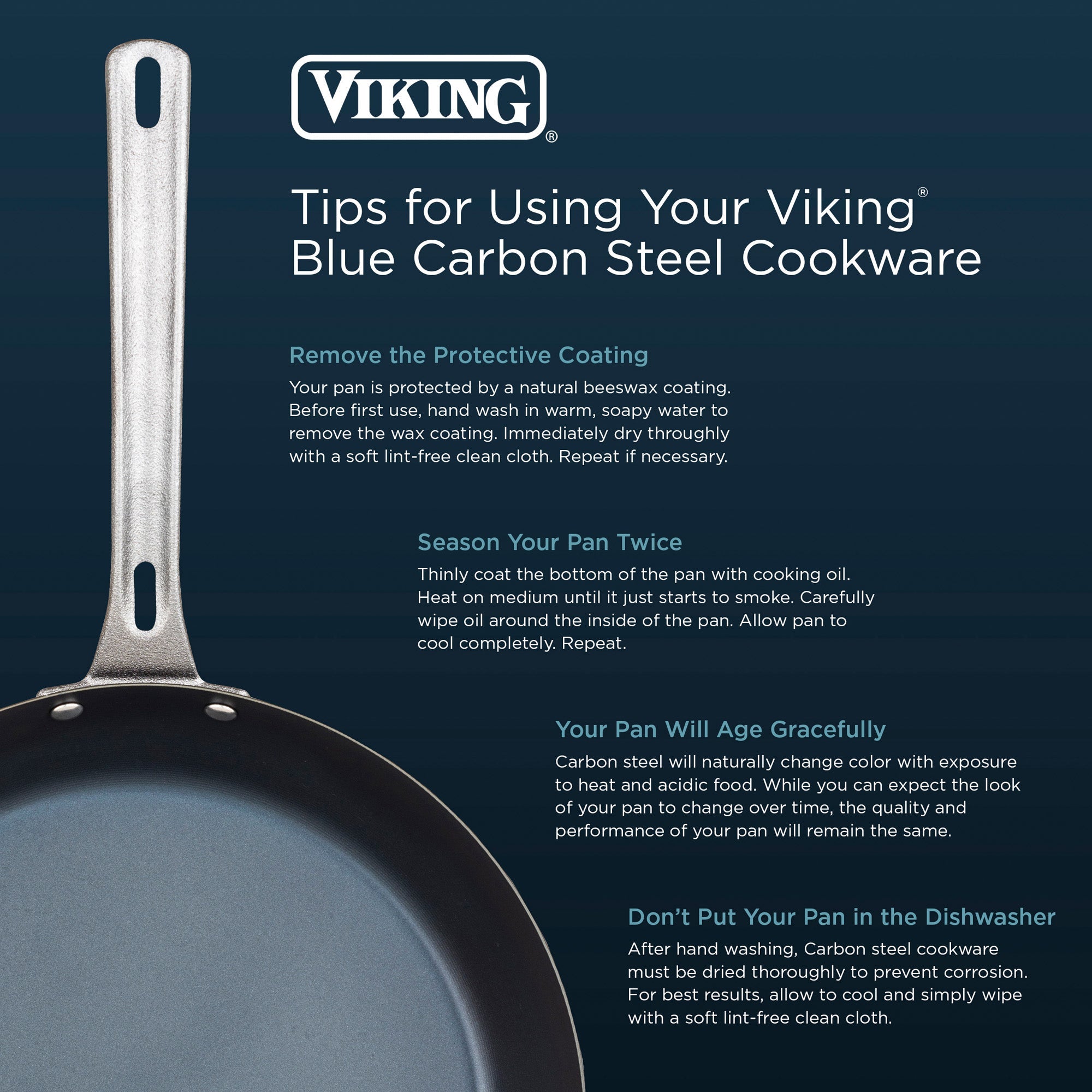Viking Blue Carbon Steel 12-Inch Wok