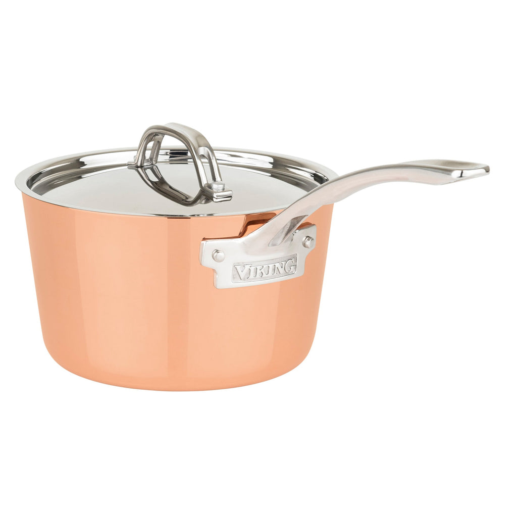 Viking Contemporary 4-Ply Copper Clad 9-Piece Cookware Set with Metal Lids